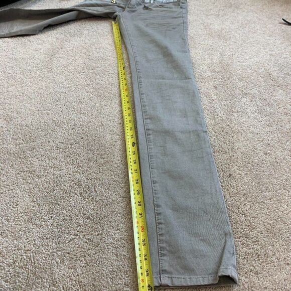 BARBARA Bui NWT Gray Silver Metallic Waist Skinny jeans stretchy slim fit Sz 28 - Picture 12 of 12